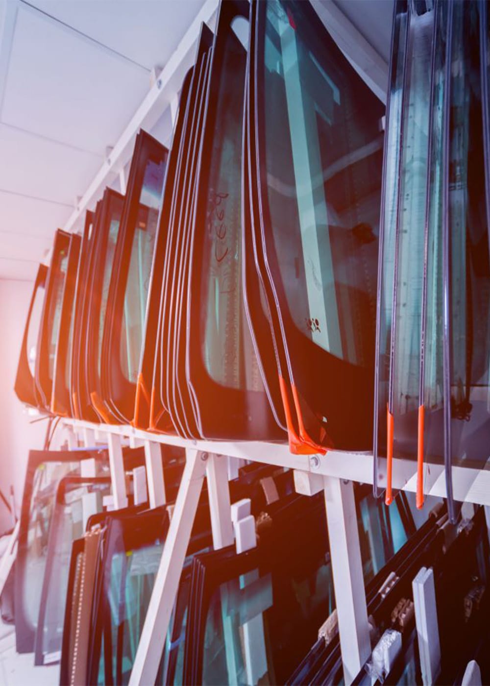 Windshields In Storage Slots - FAstGlass Dallas